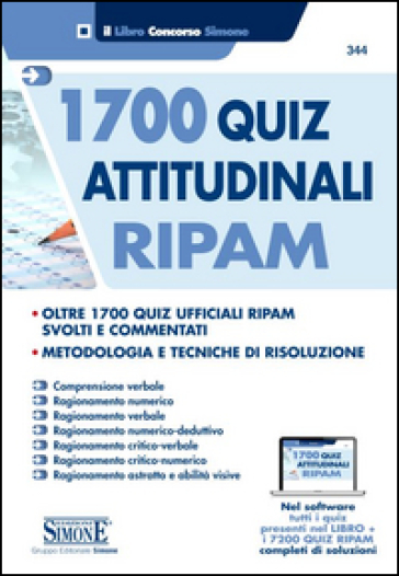 1700 quiz attitudinali RIPAM. Con Contenuto digitale per download e accesso on line