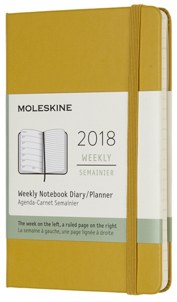 2018 - 12 mesi - Agenda settimanale con spazio per note Pocket giallo acero copertina rigida