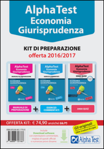 Alpha Test. Economia giurisprudenza. Kit di preparazione. Con software di simulazione