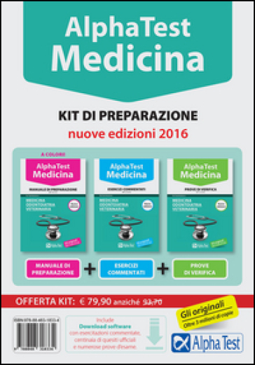 Alpha test. Medicina, odontoiatria, veterinaria. Kit di preparazione. Con software di simulazione