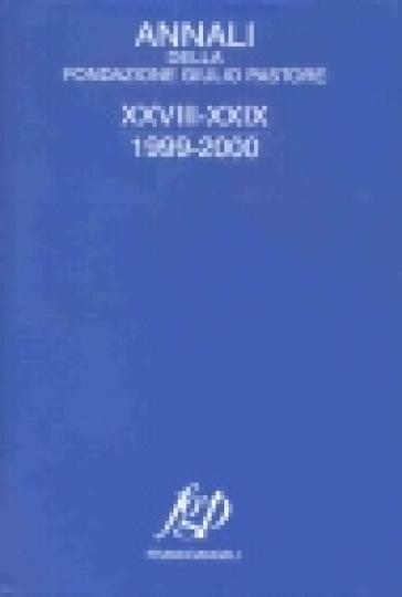 Annali della Fondazione Giulio Pastore (1999-2000)