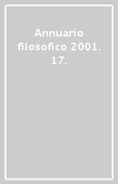 Annuario filosofico 2001. 17.