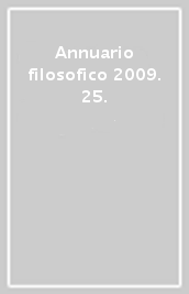 Annuario filosofico 2009. 25.