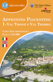 Appennino Piacentino. Carta escursionistica 1:25.000. Ediz. italiana, inglese e francese. Con Guida per l escursionista. 1: Val Tidone e Val Trebbia