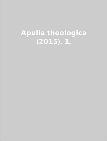 Apulia theologica (2015). 1.