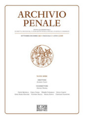 Archivio penale. Rivista quadrimestrale di diritto, procedura e legislazione penale, speciale, europea e comparata (2021). 3.