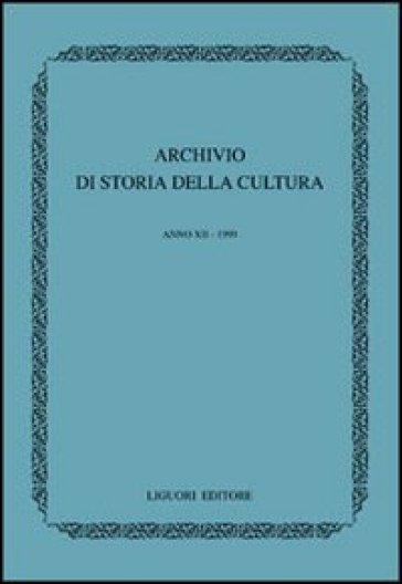 Archivio di storia della cultura (1999)