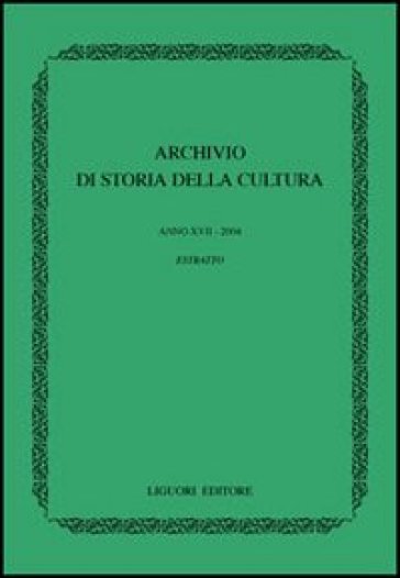 Archivio di storia della cultura (2004)