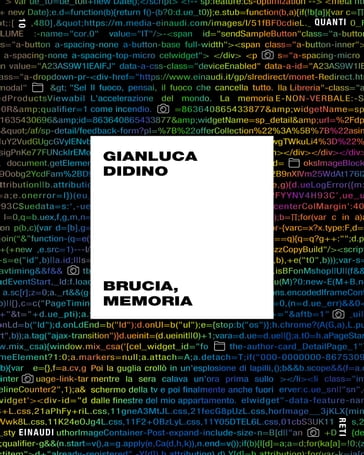 Brucia, memoria - Gianluca Didino