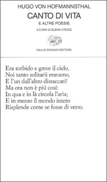 Canto di vita e altre poesie - Hugo Von Hofmannsthal