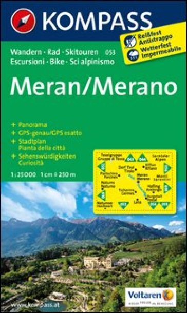 Carta escursionistica n. 053. Merano-Meran 1:25.000. Adatto a GPS. Digital map. DVD-ROM