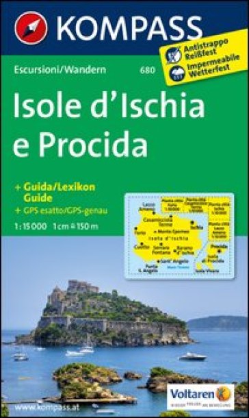 Carta escursionistica n. 680. Isole d'Ischia e Procida 1:15.000 + piantina 1:10.000. Adatto a GPS. Digital map. DVD-ROM