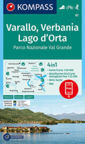 Carta escursionistica n. 97. Varallo, Verbania, Lago d Orta, Parco Nazionale Val Grande 1:50.000. Ediz. italiana, tedesca e inglese