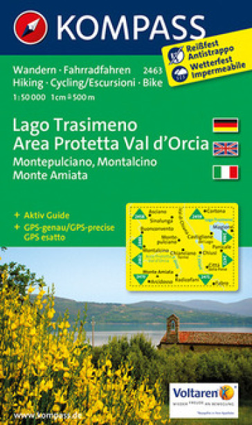 Carta escursionistica n. 2463. Lago Trasimeno, area protetta Val d'Orcia. Adatto a GPS. Digital map. DVD-ROM