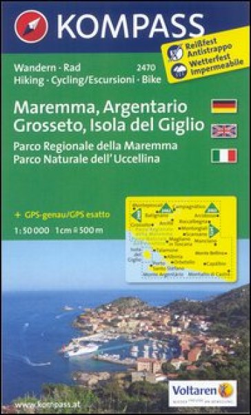 Carta escursionistica n. 2470. Maremma, Argentario, Grosseto, Isola del Giglio. Adatto a GPS. Digital map. DVD-ROM
