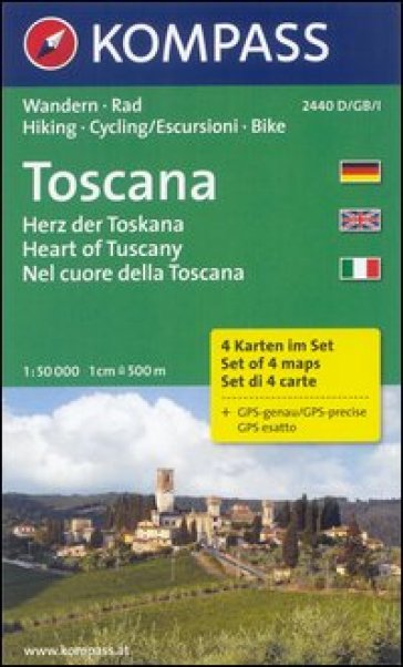 Carta escursionistica n. 2440. Nel cuore della Toscana-Herz der Toscana. Adatto a GPS. Digital map. DVD-ROM