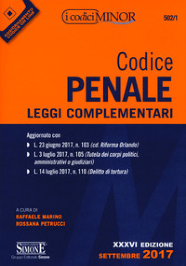 Codice penale. Leggi complementari. Ediz. minor