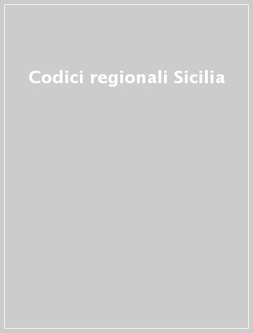 Codici regionali Sicilia