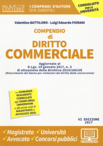 Compendio di diritto commerciale. Con Contenuto digitale per download e accesso on line - Valentino Battiloro - Luigi Edoardo Fiorani