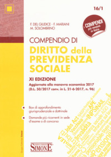 Compendio di diritto della previdenza sociale - Federico Del Giudice - Federico Mariani - Mariarosaria Solombrino