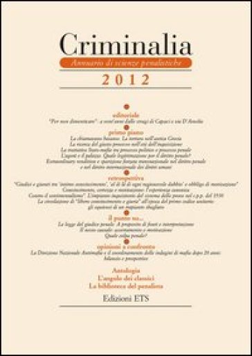 Criminalia. Annuario di scienze penalistiche (2012). 7.