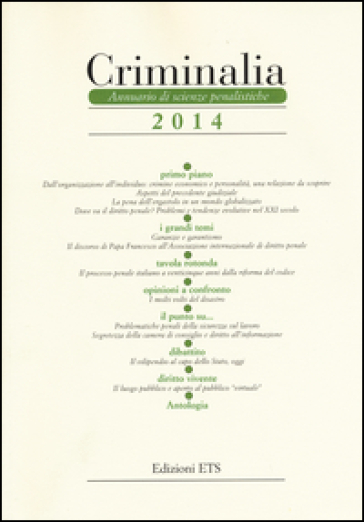 Criminalia. Annuario di scienze penalistiche (2014)