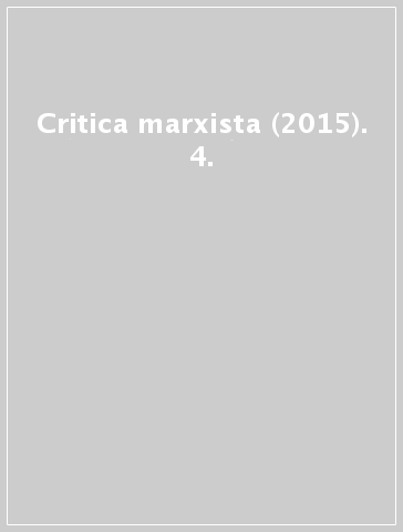 Critica marxista (2015). 4.