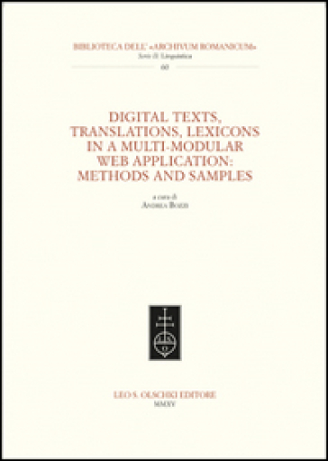 Digital texts, translations, lexicons in a multi-modular web application: methods and samples