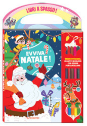 Evviva il Natale! Libri a spasso. Con gomma per cancellare. Con 6 matite bicolore. Con Adesivi