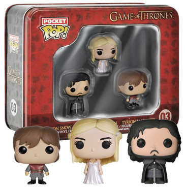 Game Of Thrones Pocket Pop! - 3 Pack Tin 03 - Jon Snow Daenerys Tyrion - 4Cm