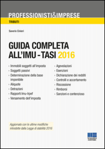 Guida completa all'IMU-Tasi 2016 - Saverio Cinieri