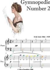 Gymnopedie Number 2 Easiest Piano Sheet Music with Colored Notes