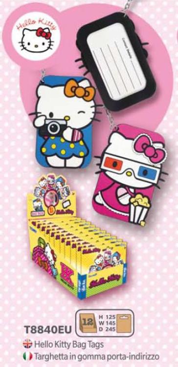 Hello Kitty - Targhetta In Gomma Porta-Indirizzo Per Borse