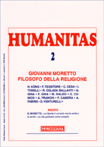 Humanitas (2008). 2: Giovanni Moretto filosofo della religione
