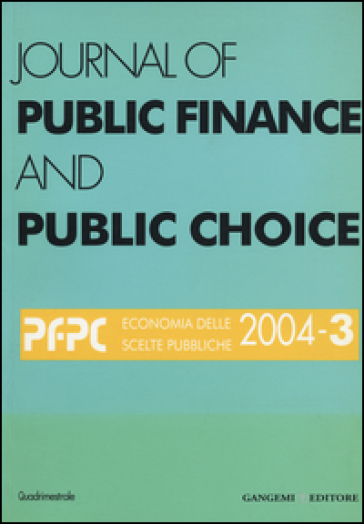 Journal of public finance and public choice (2004). 3. - Domenico Da Empoli