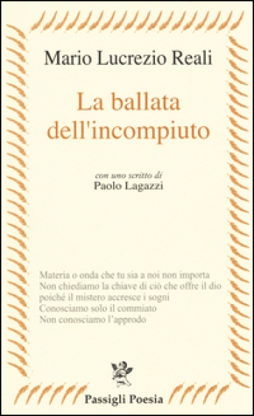 La ballata dell'incompiuto - Mario Lucrezio Reali