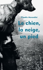 Le chien, la neige, un pied