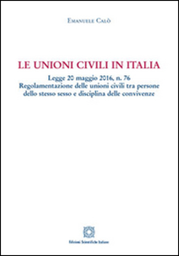 Le unioni civili in Italia - Emanuele Calò