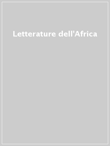 Letterature dell'Africa