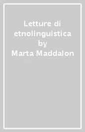 Letture di etnolinguistica