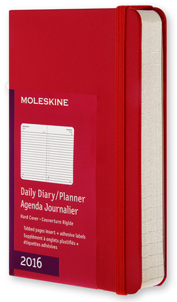 Moleskine 2016 12M Planner Daily Pocket Hard Scarlet Red