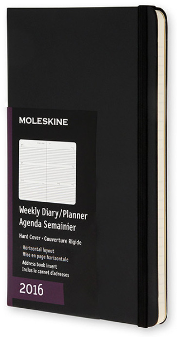 Moleskine 2016 12M Planner Weekly Horizontal Large Hard Black