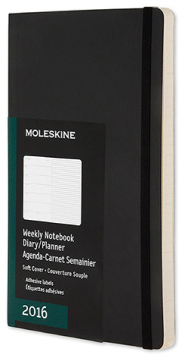Moleskine 2016 12M Planner Weekly Notebook Pocket Soft Black