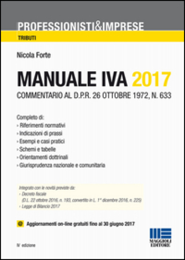 Manuale IVA 2017 - Nicola Forte