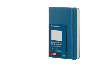 Moleskine 12M Daily Large Steel Blue Hard Cover