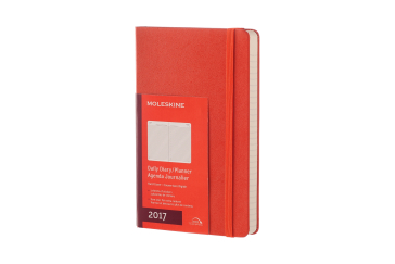 Moleskine 12M Daily Large Coral Orange Hard Cover