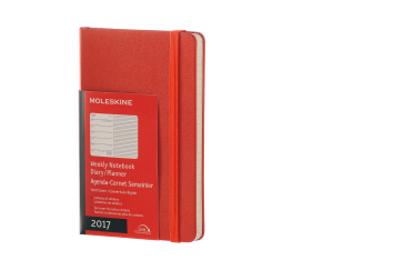 Moleskine 12M Weekly Notebook Pocket Coral Orange Hard Cover