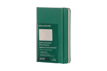 Moleskine 12M Weekly Notebook Pocket Malachite Green Hard Cover