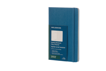 Moleskine 12M Weekly Notebook Large Steel Blue Hard Cover