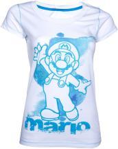 Nintendo - White Blue Mario (T-Shirt Donna L)